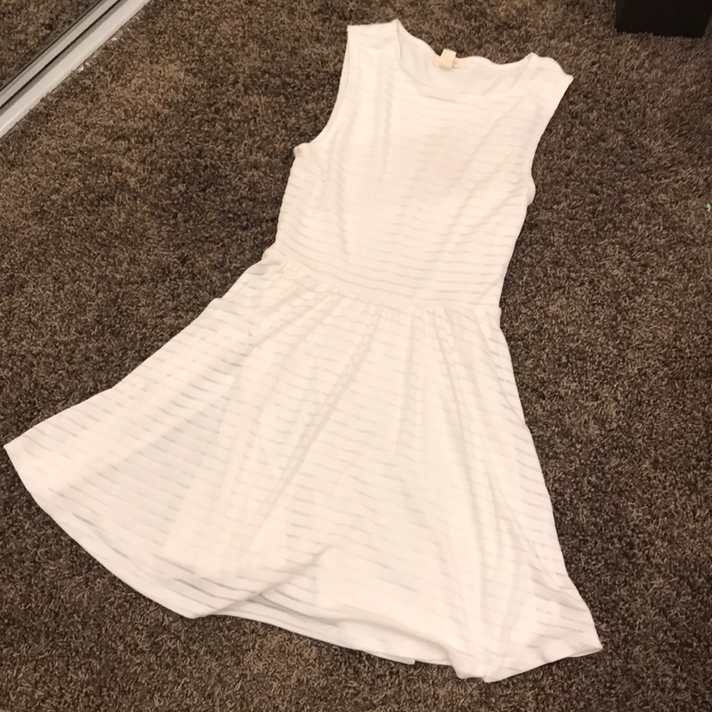 Short sleeve white skater dress